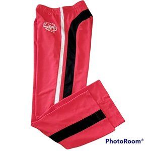 VTG NIKE Women's Track Pants Red Black and White Wide Leg Y2K Size M Long
